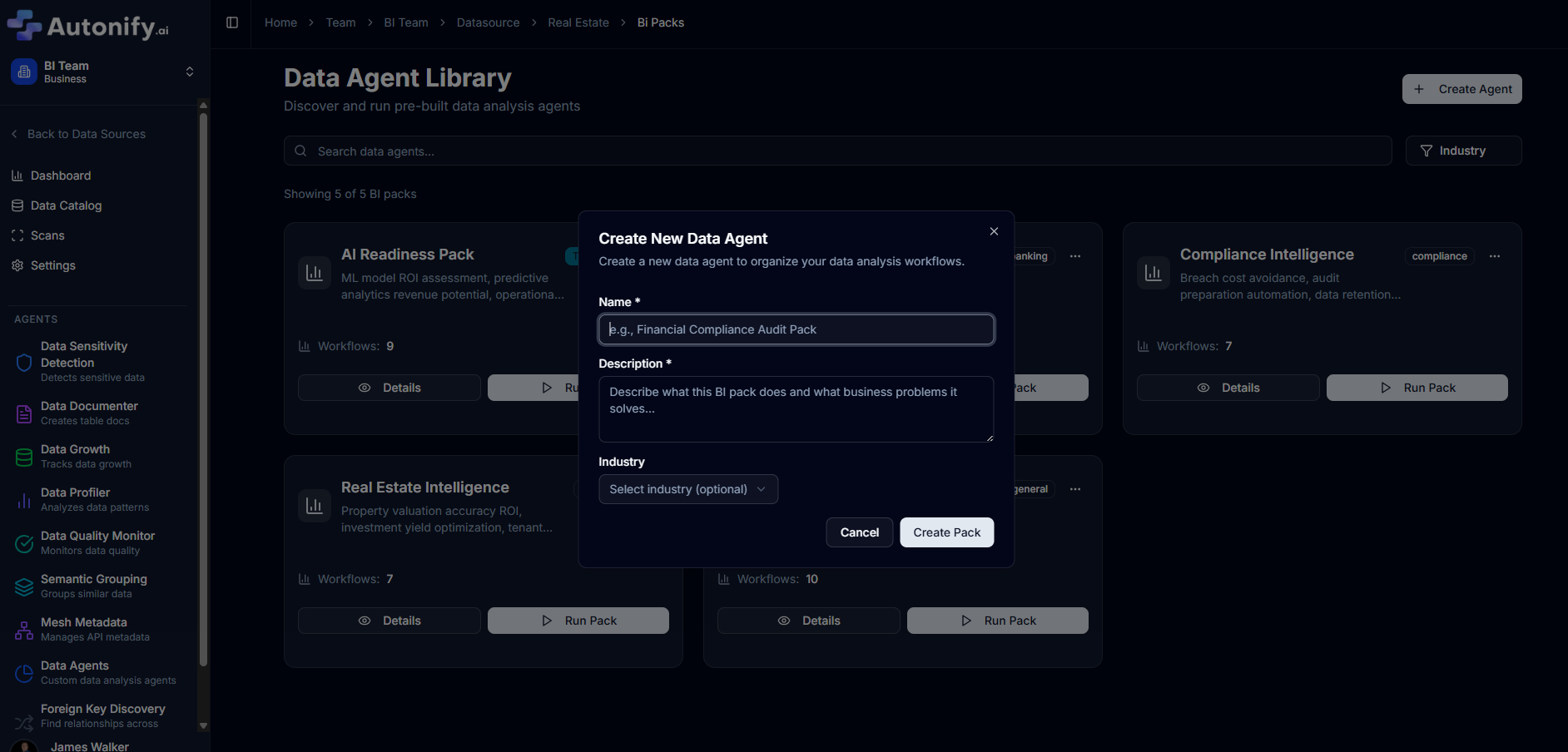 Create Agent Dialog