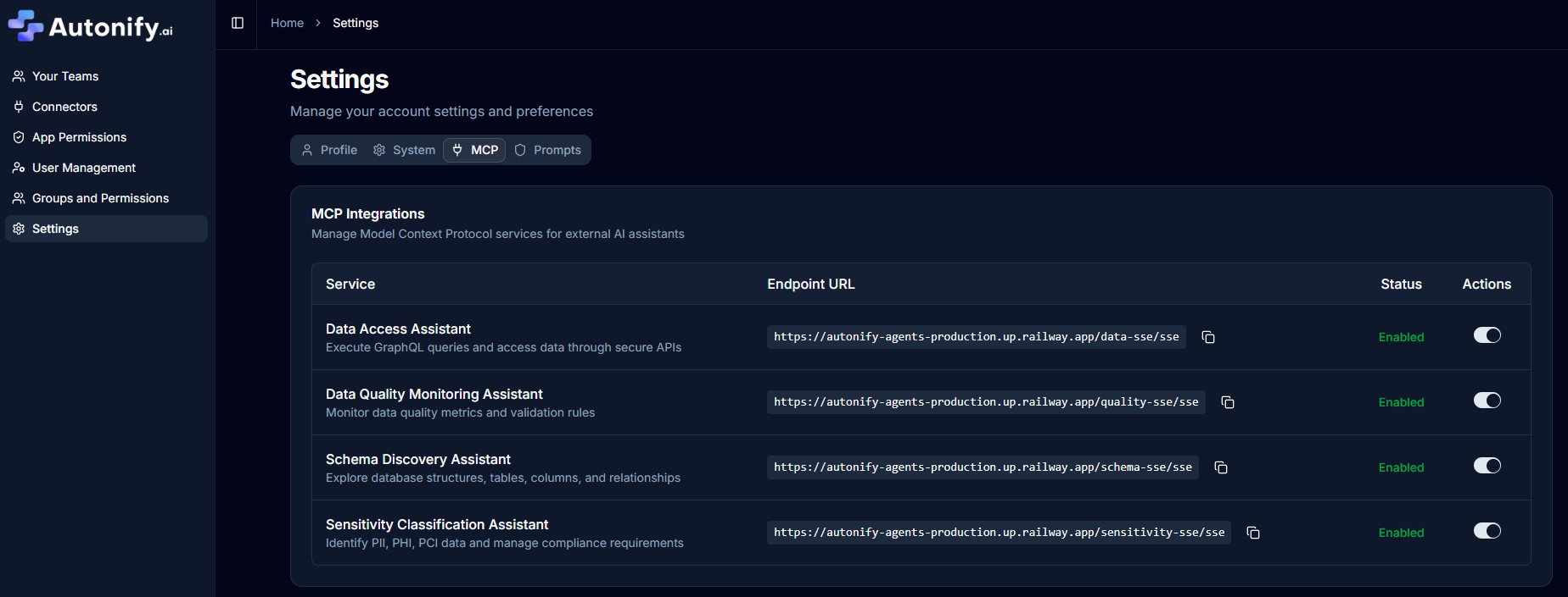 MCP Settings Tab