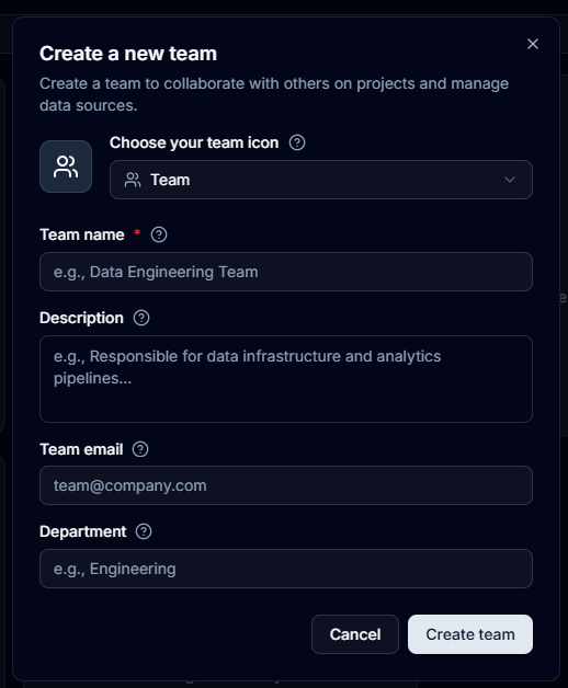 Team General Settings Form