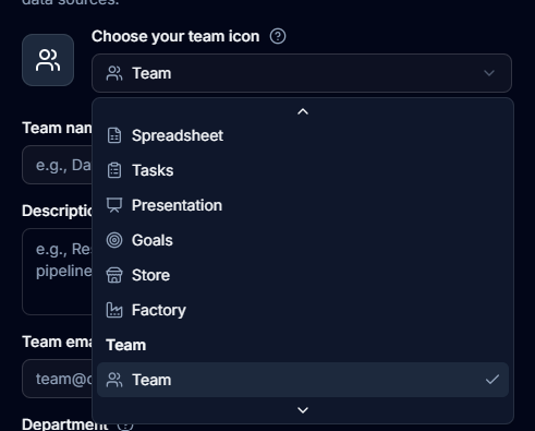 Team Icon Selection